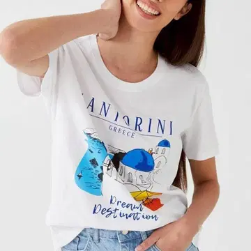 zG74 [ S ] LCW CASUAL 티셔츠 그래픽 프린트 반팔