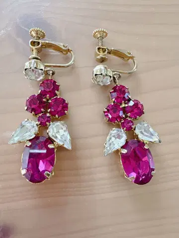 핑크 클리어 스톤 귀걸이 웨딩 사양