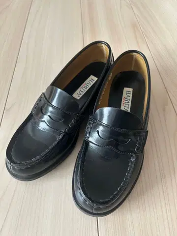 HARUTA 블랙 가죽 로퍼