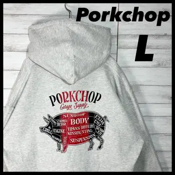 [ PORKCHOP ] 차고 서플라이 후드티 그레이 L 포크찹