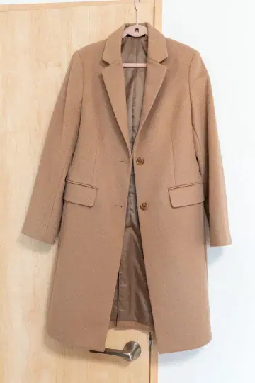 S 사이즈 유니클로 울 캐시미어 체스터 코트 베이지