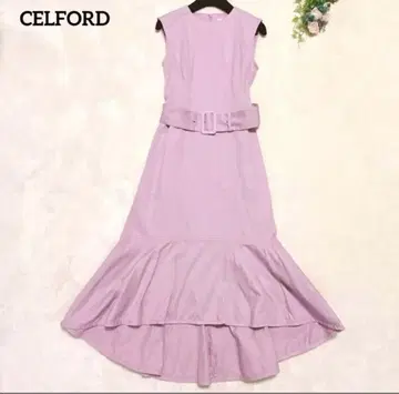 [ CELFORD ] 셀포드 허리 벨트 피쉬테일 롱 원피스