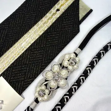 새상품 2026년 신상 후리소데용 허리띠 레이어트 카라 세트 블랙