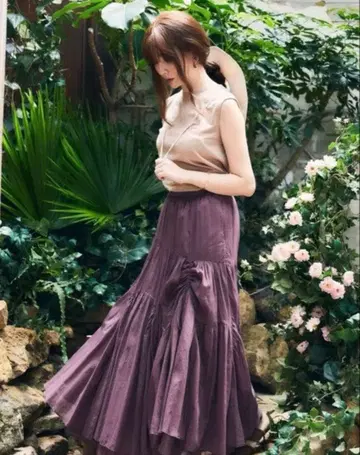 Her lip to 코튼 보일 스커트 보라색