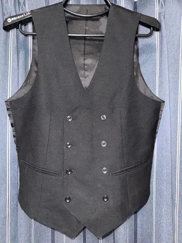 블랙 더블 브레스트 수트 베스트 86/72/160