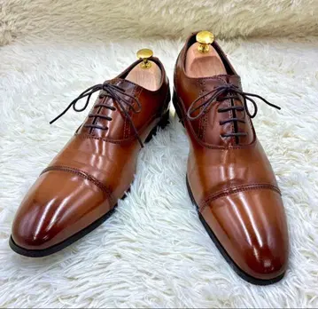 새상품급 Lime Garden 가죽 신발 브라운 레이스업 슈즈 26.5