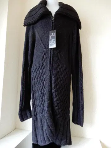 미사용 FILART(필 아트) 울 니트 코트 M 사이즈 블랙