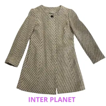 코트 노카라 코트 베이지 미들 기장 인터플래닛 여성용