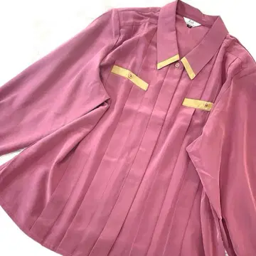 [ 일본제 ] 미사용 새상품 핑크 긴팔 셔츠 파이핑 빅 17호