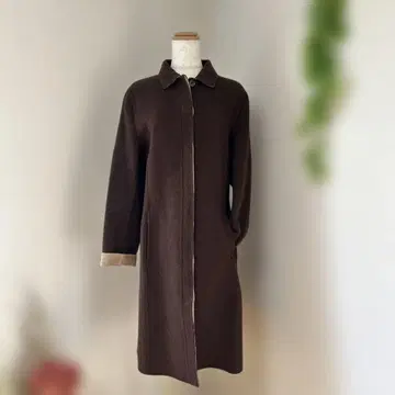 브라운 롱 코트 [ L 상당 ] 프론트 오픈 슬릿