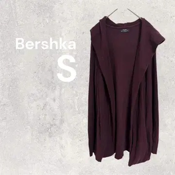 버쉬카 가디건 긴팔 겉옷 후드 부착 티셔츠 보라색 S 면100