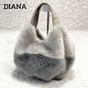 DIANA 다이애나 퍼 핸드백 바이컬러 그레이