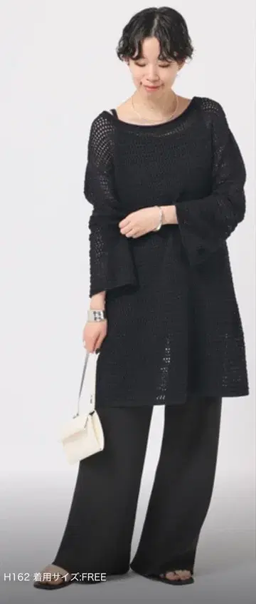 ap studio 실크린넨 니트 드레스 블랙 FREE 사이즈