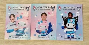 파이터즈 트레이딩 카드 3장 세트 귀여운 시리즈 마이멜로디