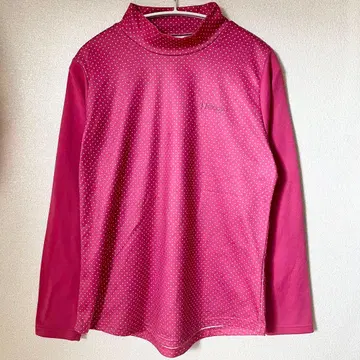 케이파 플리스 스포츠 긴팔 도트 핑크 비비드 핑크