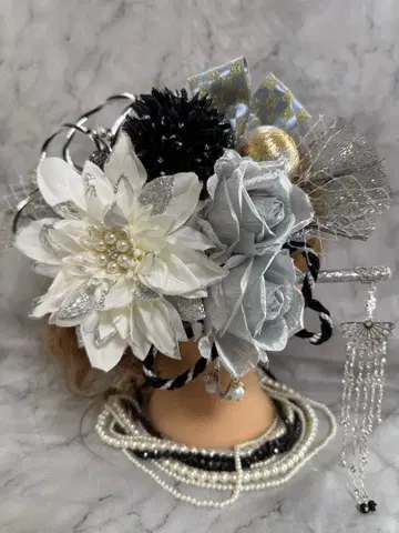 신상 No.2177 럭셔리 갸루 머리 장식 세트 성인식 스무 살의 모임