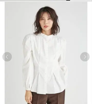 프레이 아이디 턱 퍼프 블라우스 화이트 s 사이즈