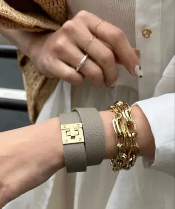 doudou 가죽 2중 뱅글