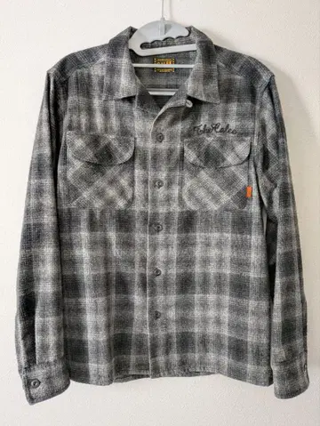 Calee 그레이 계열 체크 긴팔 셔츠 울 셔츠