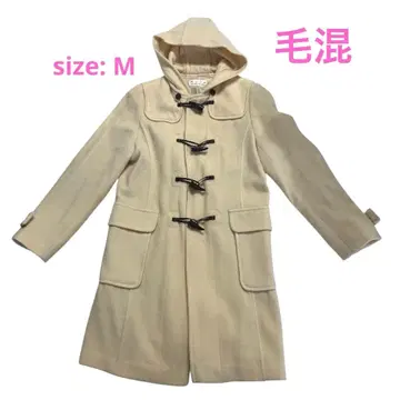 더플 코트 울 코트 코트 아우터 화이트 M 일본제 더플