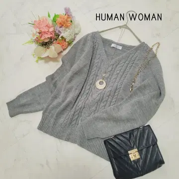 새상품급*휴먼 우먼*그레이 니트 풀오버