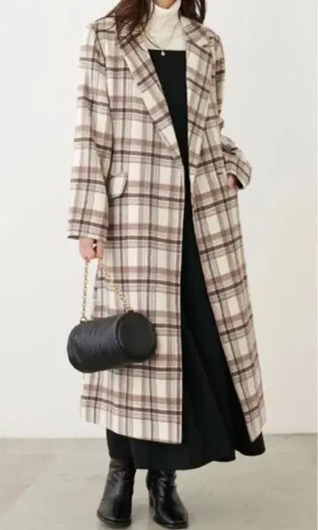 내추럴 꾸뛰르 ako 골격 스트 분들을 위한 깔끔한 롱 코트 체크 코트