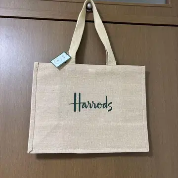 Harrods 토트백 베이지 캔버스