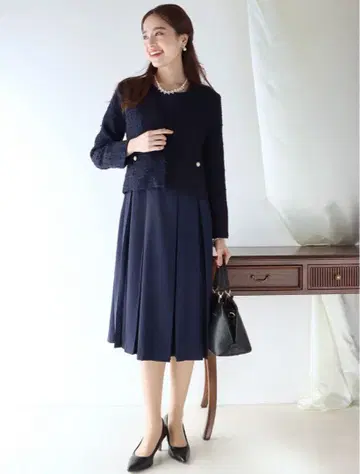 BLUE EAST 포멀 셋업 트위드 원피스