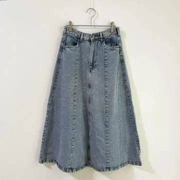 3965 [ Cutie Blonde ] 데님 롱 스커트 허리밴딩 M