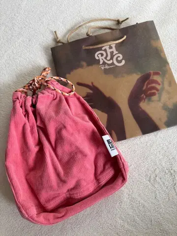 새상품 RHC 론 헤르만 코듀로이 드로우 스트링 백 핑크