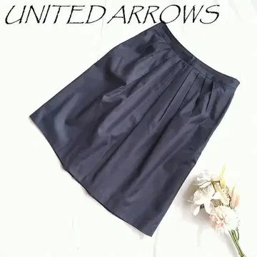 UNITED ARROWS 플리츠 플레어 무릎 기장 스커트 23046