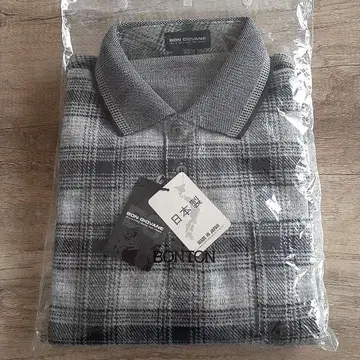 BON TON 그레이 체크 피케 셔츠