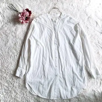 로리즈팜 스탠드 카라 블라우스 긴팔 화이트 F