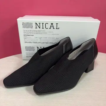 NICAL 니트 가죽 절개 숏부츠 M