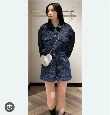 MOUSSY SHORT TWEEDY 자켓 블루