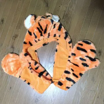 도쿄 디즈니 리조트 티거 팬캡 머플러&장갑 오렌지 w11