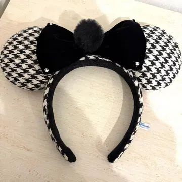 디즈니 머리띠 하운드투스 체크 패턴 가을 신작