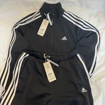 adidas 블랙 저지 셋업 3라인