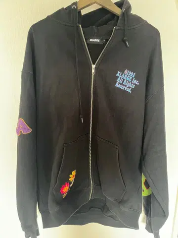 XLARGE 풀 집업 후드티 L 사이즈 블랙
