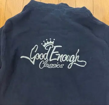 Good Enough 클래식 로고 후드 부착 후드티 네이비