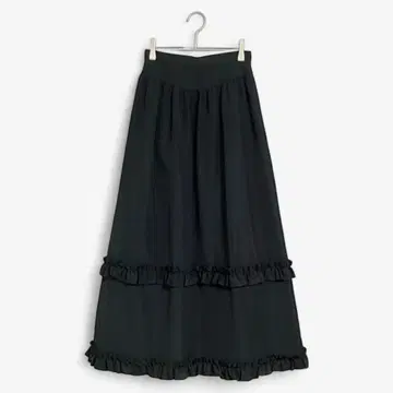 T462 [멜로우] 롱 스커트 블랙 티어드 프릴 9호