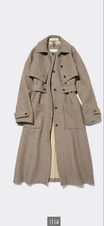 지유 rokh 2 코트 [체크] 베이지