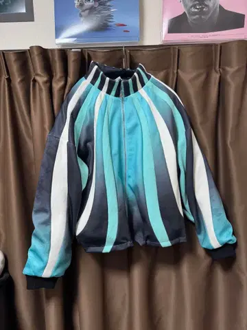 공식 매장 구매 BADSON 자켓 y2k 블루 스트라이프