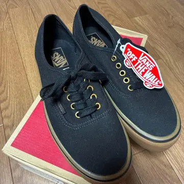 새상품 Vans Authentic 블랙 x 러버 27.5