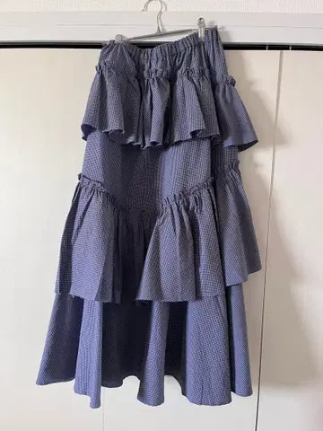 ROSEBUD 깅엄 체크 프릴 스커트