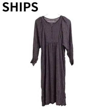 SHIPS 쉽스 롱 플레어 원피스 네이비 미니 꽃무늬 올 패턴