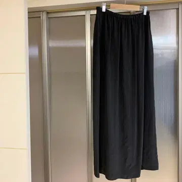 블랙 롱 스커트 허리밴딩