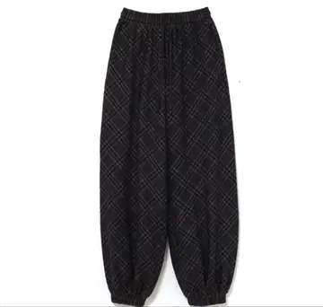 andmary Monica 체크 루즈 팬츠 블랙