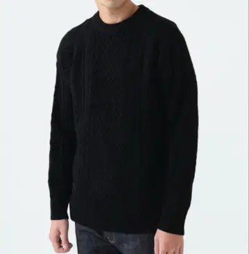 BEAMS 5G 램스울 케이블 니트