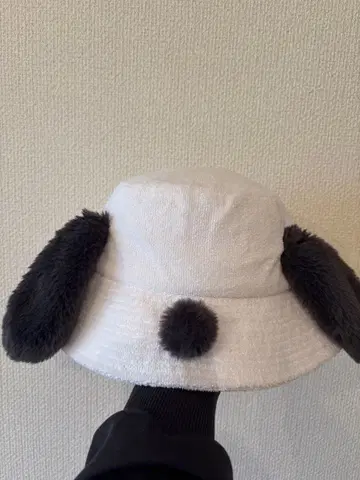 스누피 버킷햇 화이트 그레이